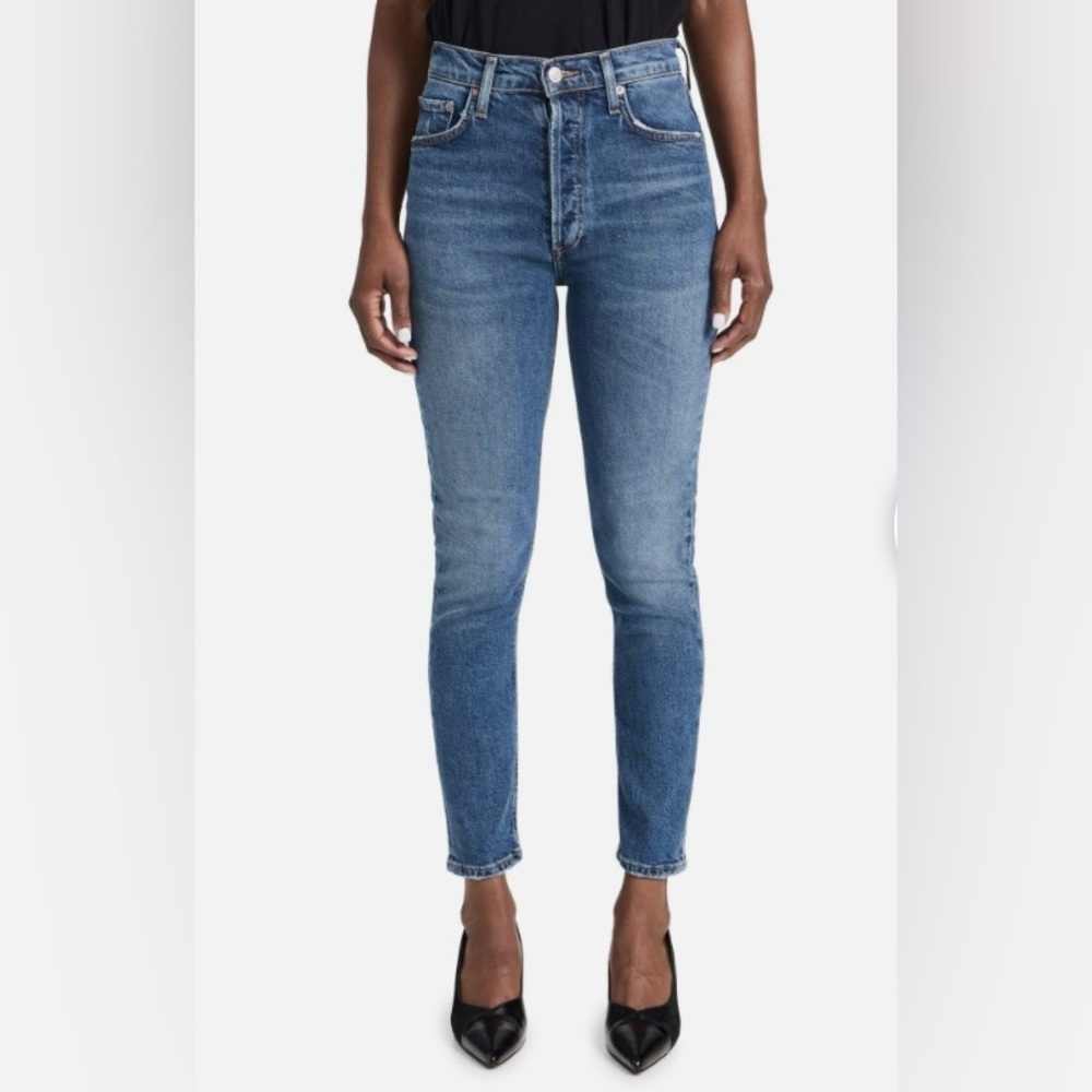 Agolde Nico High Rise Slim Fit Jeans in medium wash